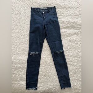 Zara Blue Distressed Skinny Jeans